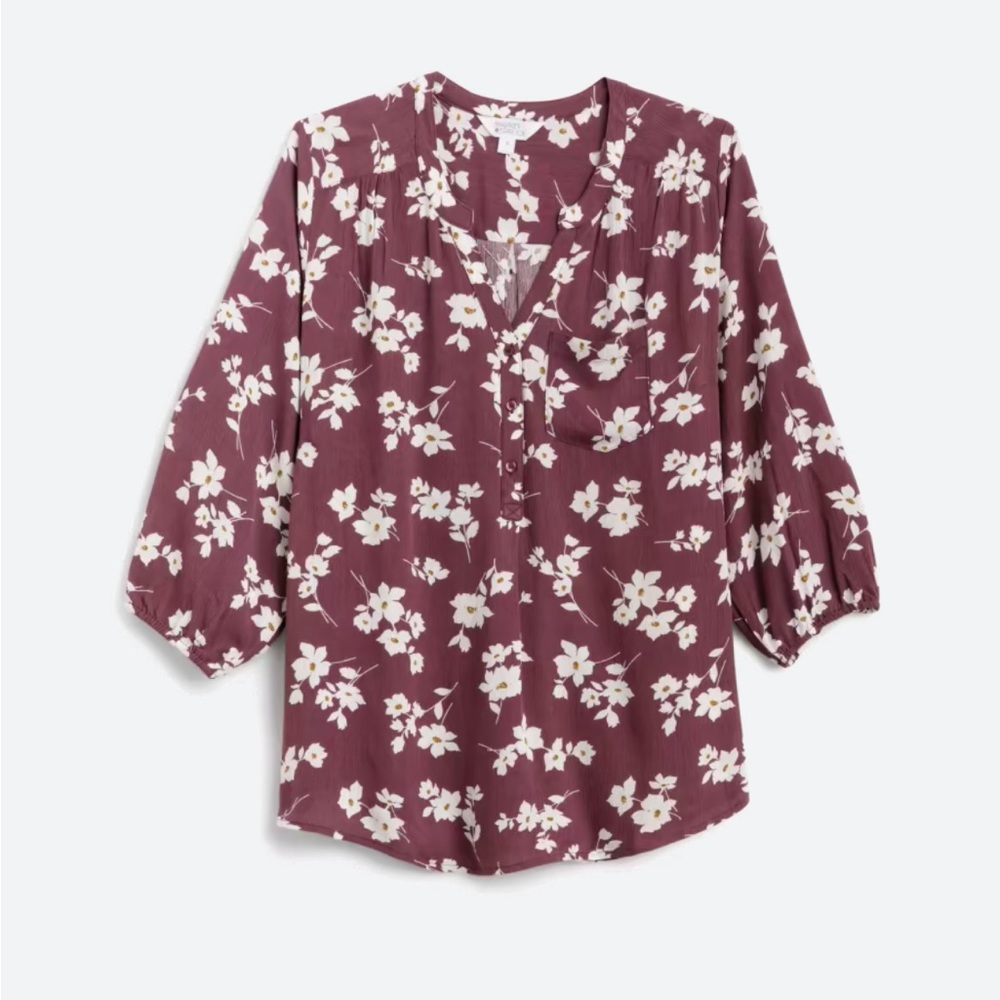 Prat (stitch fix) 3/4 sleeve floral shirt Size 1X